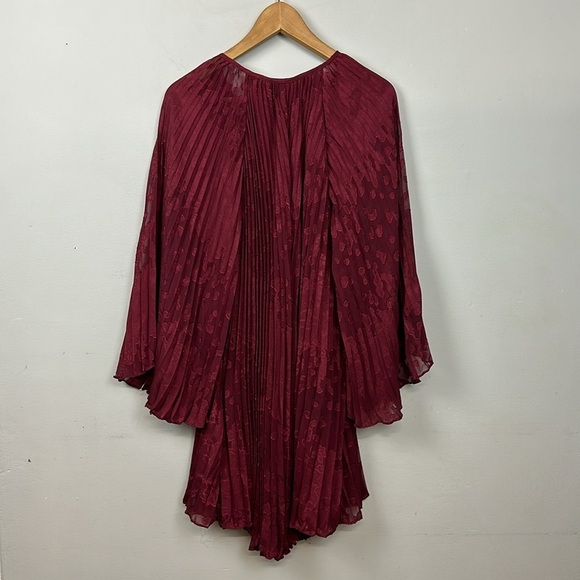 Anthropologie Toulon Pleated Mini Dress in Plum Sz S - Picture 11 of 14